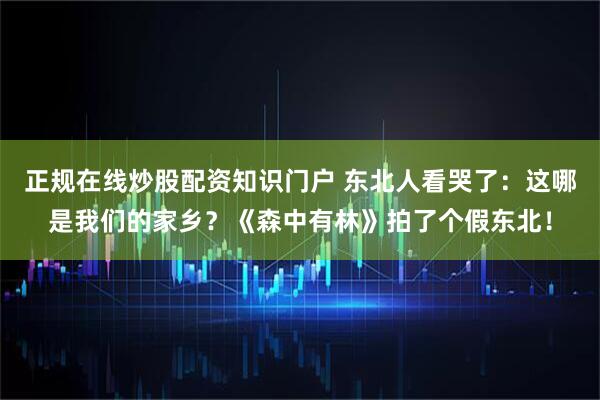 正规在线炒股配资知识门户 东北人看哭了：这哪是我们的家乡？《森中有林》拍了个假东北！